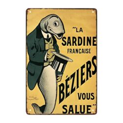placa metal deco les sardinas