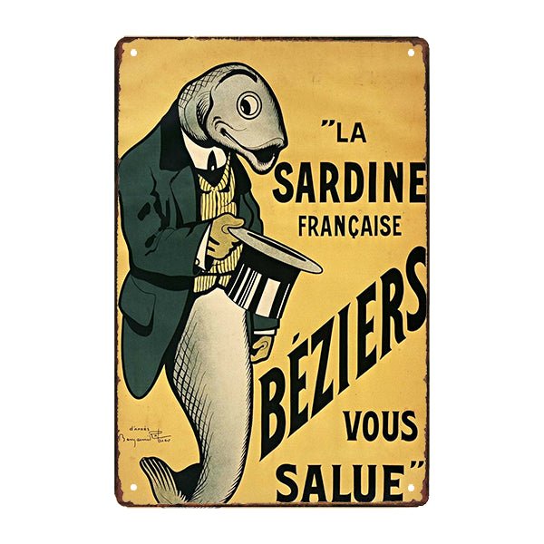 placa metal deco les sardinas placa metal deco les sardinas