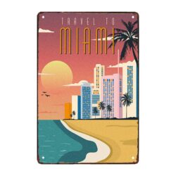 placa metal deco miami