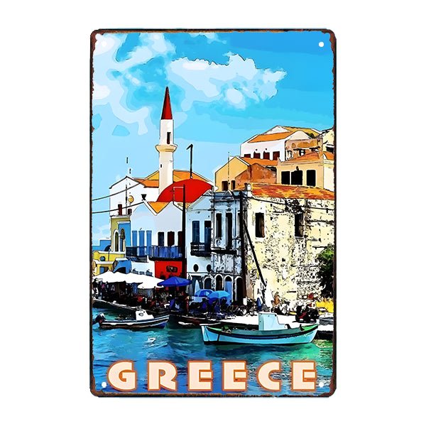 placa metal deco pais grecia placa metal deco pais grecia