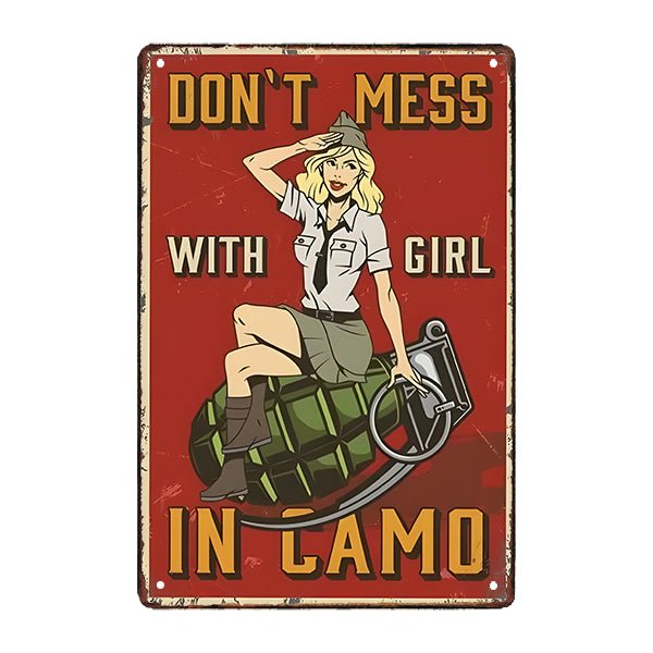 placa militar pin up metal deco placa militar pin up metal deco