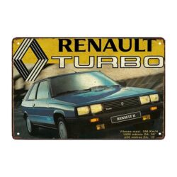 placa metal decorativa renault sport
