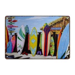 placa decorativa de metal para surf