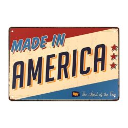 placa metal deco usa