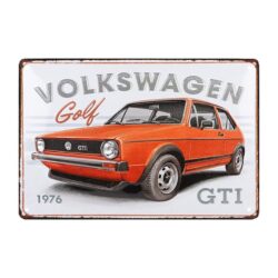 placa decorativa metalica vw golf 1