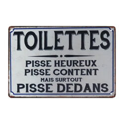 placa metal deco wc 1