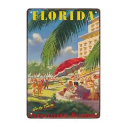placa metal decorativa florida