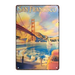 placa metal decorativa golden gate