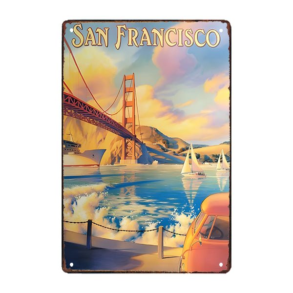 placa metal decorativa golden gate placa metal decorativa golden gate
