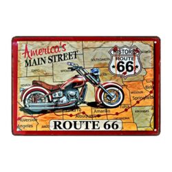 letrero metalico vintage ruta 66 decorativa
