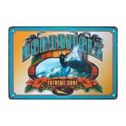 placa metal decorativa vintage surf