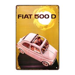 placa metalica fiat 500