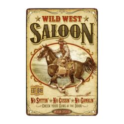 placa metal pelicula western