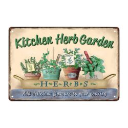 placa metal flores plantas