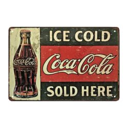 placa metal fondo verde coca cola