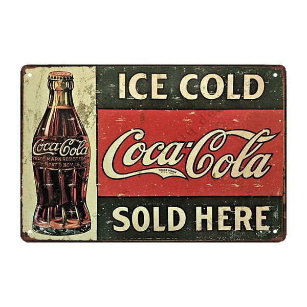 placa metal fondo verde coca cola placa metal fondo verde coca cola