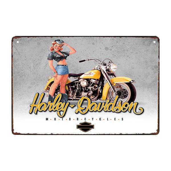 placa metal harley pinup placa metal harley pinup
