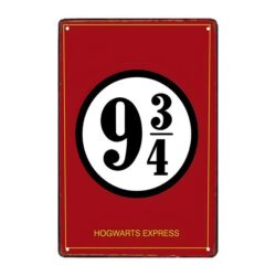 estacion de harry potter con placa de metal