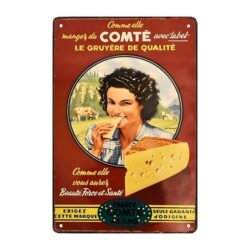 antiguo fromage comte placa publicitaria