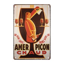 placa publicitaria picon de metal antiguo