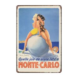 antigua placa publicitaria que alegria de vivir en monte carlo