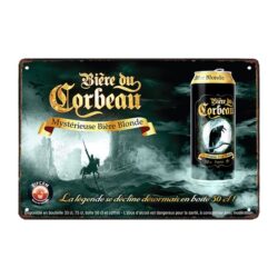 plato publicitario de cerveza del corbeau