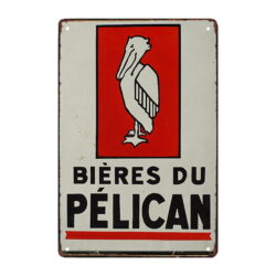 plato publicitario de cerveza pelicano
