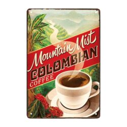 plato publicitario de cafe colombiano