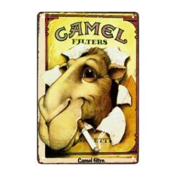 placa publicitaria de camellos