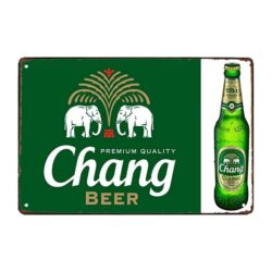 placa publicitaria de cerveza chang
