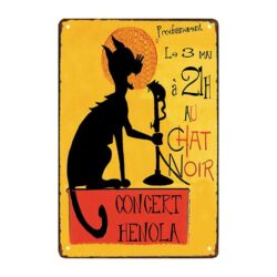 placa publicitaria de gato negro