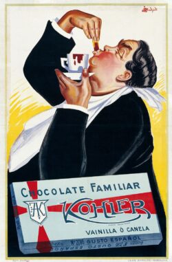 plato publicitario de chocolate kohler
