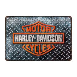 placa publicitaria de garaje harley davidson
