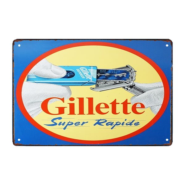 placa publicitaria de gillette placa publicitaria de gillette