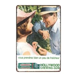 placa publicitaria de chicle de mascar de hollywood