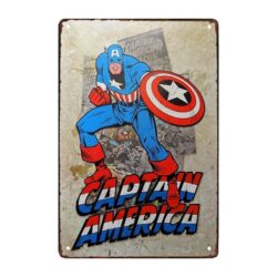 placa publicitaria de capitan america metal