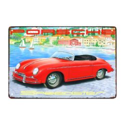 placa publicitaria de metal porsche