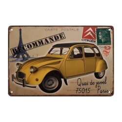 placa publicitaria vintage 2cv