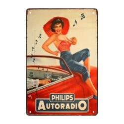 placa publicitaria pin up vintage