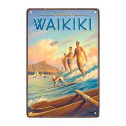 placa publicitaria vintage surf