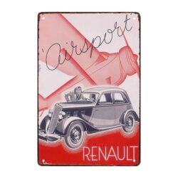 placa publicitaria de coches retro
