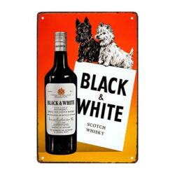 plato publicitario whisky blanco y negro