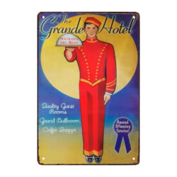 placa de hotel de metal