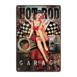 placa de metal hot rod
