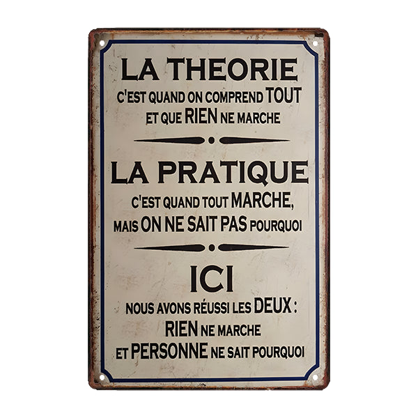 placa de metal de humor vintage placa de metal de humor vintage
