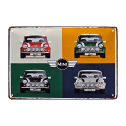 interior de placa metalica del mini cooper