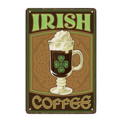placa de metal de cafe irlandes