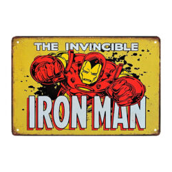 placa metalica de iron man de marvel