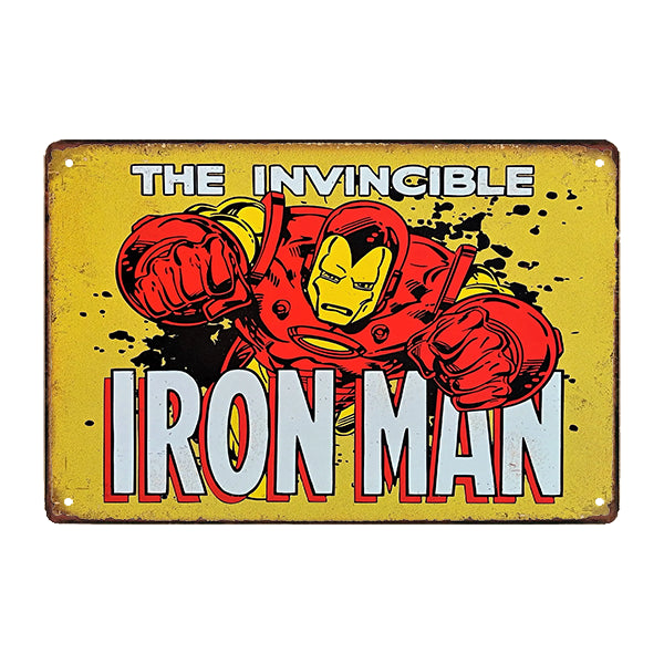 placa metalica de iron man de marvel placa metalica de iron man de marvel