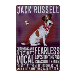 placa de metal de jack russell